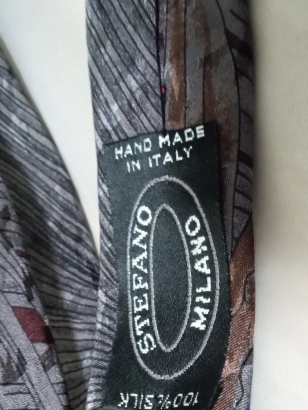 Vintage Stefano Handmade in Milano Italy 100% Silk Foliage Necktie – 59